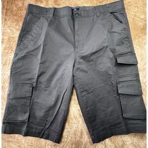 George Mens Messenger Cargo Comfort Stretch Below The Knee Shorts Grey 36 NWT